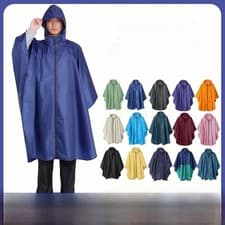 Image of Waterproof Rain Poncho Lightweight Reusable Hiking Rain Coat Jacket with Hoods