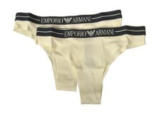 Image of EMPORIO ARMANI women's Brazilian briefs, 2-pack, visible elastic with logo, stre