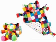Image of ELMER COMFORT BLANKET AND RATTLE TOY - GREAT GIFT FOR BABY **NEW**