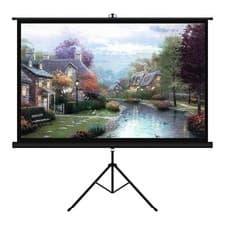 Image of 100-Inch Tripod Projection Screen, 16:9 Matte White PVC Fabric Portable Screen