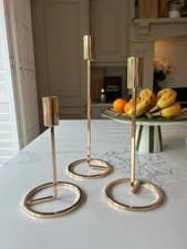 Image of Modern Gold Candlestick Candle Holder Table Dinner Tealight Party Wedding Decor