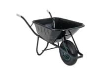 Image of Steel Frame 90L Painted Wheelbarrow Gardening 15kg Weight Metal Tray Deep Body