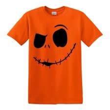 Image of JACK STITCHED UP FACE HALLOWEEN T-SHIRT Nightmare Before Christmas Custom Top