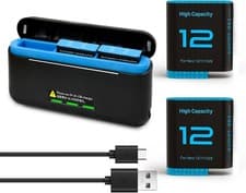 Image of 2 Pack 2580mAh Batteries for Gopro Hero 12/11/10/9 | 3 Channel USB Charge 33%OFF