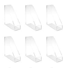 Image of OSCO Clear Acrylic Magazine Rack | 6 Pack | Folder Storage | File Organiser | De