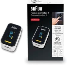 Image of Braun Pulse Oximeter 1 SpO2 Heart Rate Blood Oxygen Saturation Finger PR Monitor