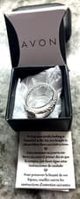 Image of Avon Baby Elephant 3 Ring Trio Set Sze 8 Silver-Tone New In Box~Great Gift! L3
