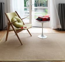 Image of Sisal Rug Natural Large 100% Sisal Rug Anti Slip Linen/Sage Border Rug