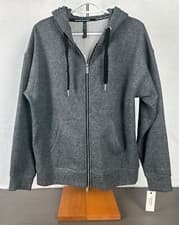 Image of Calvin Klein Performance Women's Black Heather Zip Front Hoodie Jacket Large NWT