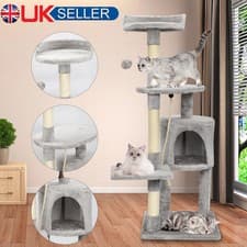 Image of Large Cat Tree Activity Centre Scratching Post For Adult Cats Climbing Tower UK