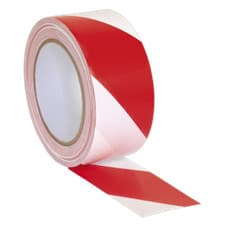 Image of Sealey Hazard Warning Tape 50mm x 33m Red/White - HWTRW