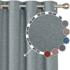 Image of Thermal Thick Blackout Curtains Ready Made Eyelet Ring Top Curtain Pair Tiebacks
