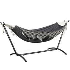 Image of Mondeer 2 Person Hammock w/ Stand Bohemian Style Portable Garden Double Hammock