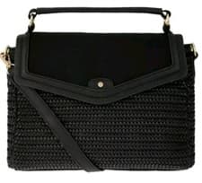Image of Monsoon Accessorize Eliza Woven Handheld Black Bag Bnwt Cross Body