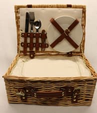 Image of Red Hamper 2 Person Classic Wicker Fitted Picnic Basket