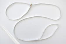 Image of 135cm Show Dog Fine Slip Lead - White - 8mm wide - Hand Made