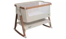 Image of NEW Tutti Bambini CoZee Air Bedside Rocking Crib, Walnut & Ecru - Co-Sleeping