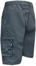 Image of New Mens Elasticated Waist Cargo Combat Plain Shorts 6 Pocket Zip Fly M - 6XL