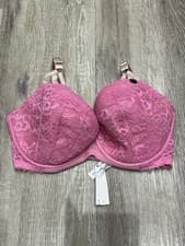 Image of Ann Summers Sexy Lace Pink Two Tone Plunge Bra Size 34F - FREE POST