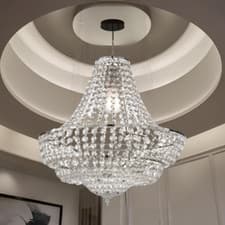 Image of Chrome Marilyn Chandelier Clear Acrylic Beaded Jewels Ceiling Pendant Shade
