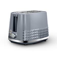 Image of Tower T20082GRY Solitaire 2 Slice Toaster, Chrome Accents, 850W, Grey