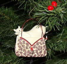 Image of Catitudes by Marlyn Robertson, Cat in LEOPARD PURSE (20908) Figurine, Ornament
