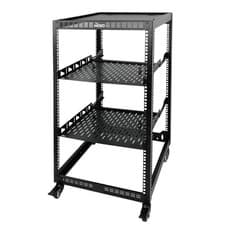 Image of 20U Open Frame Server & AV Rack 4 Post Mobile Network Rack with Casters 2x 1U