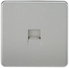 Image of LIGHT SWITCHES & SOCKETS SCREWLESS FLATPLATE BRUSHED CHROME KNIGHTSBRIDGE RANGES