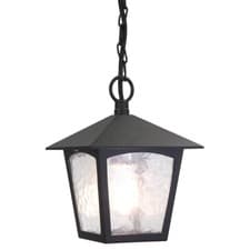 Image of IP43 1 Bulb Chain Lantern Light Black LED E27 100W Bulb External d00215