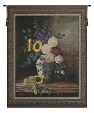 Image of Floral Sonnet Tapestry Wall Hanging Woven Home Decor