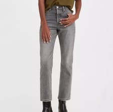Image of Levis 501 Jeans Womens 24x28 Original Cropped Fit Denim Pants High Rise Straight