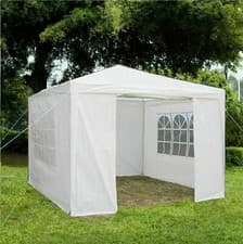Image of Gazebo With Sides Garden Marquee PE Awning Beach Party Camping Tent Canopy 3x3m