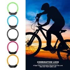Image of Resettable Cable Chain Bike Lock Padlock 4 Digit Password Combination Number