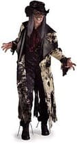 Image of Men Mad BAD HATTER Costume Coat Mask Hat w Hair Vest Adult Standard Medium 42 44