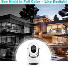 Image of 2K Indoor Security Camera for Home – 360° Pan/Tilt Wifi CCTV with Night Visio...