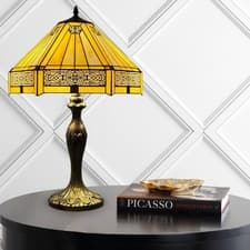 Image of 16" Tiffany Style Handcrafted Table Lamp Bedside Light Desk Lamps Stained Glass