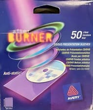 Image of Avery 50 clear plastic cd dvd sleeves