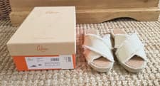 Image of Castaner Palmera Womens Ivory Flat Espadrille Slider Sandals Size UK 7.5/ EU 40
