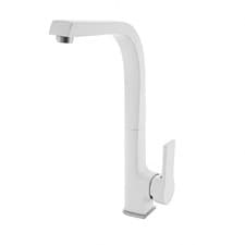 Image of Solid White Kitchen Sink Mixer Tap