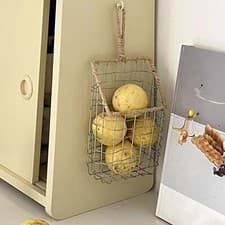 Image of Hanging Storage Basket Basket Storage Rack Decors with Hook