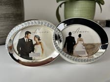 Image of Amore By Juliana FS432 Wedding Gift Double Ring Photo Frame 3 x 2 Inches