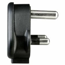 Image of Masterplug Permaplug 15Amp 3 Pin Black Heavy Duty Tough Mains 15A Round Pin Plug