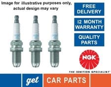 Image of Replacement Spark Plugs x3 NGK IKR6G11 7980 YR8DII33X ZXU20PR11 CCH9700