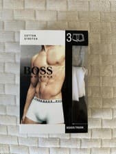 Image of Hugo Boss Men's Cotton Boxer Shorts Underwear 3-Pack Size Large Grey/Black/White