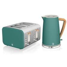 Image of Swan Nordic Pine Green 1.7 Litre Cordless Kettle and 4 Slice Toaster