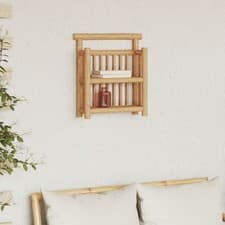 Image of Bamboo natural Bamboo Medium Wall mounting Wall Shelf vidaXL