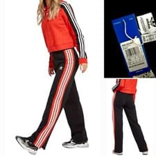 Image of adidas Originals Women's Black Wide Leg Joggers Size UK 4 / 24-26" waist DZ2343