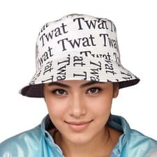 Image of Unisex Reversible Bucket Hat for Men Women, Twat Print Sun Hat,Cotton Bucket hat