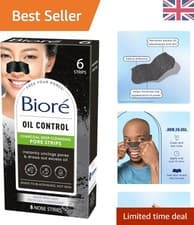 Image of Biore Charcoal Pore Strips - 6 Count, Natural Cleansing Solution for Oily Skin