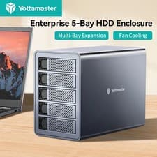 Image of 4 5 Bay USB3.0 Type B Hard Drive Enclosure External For 2.5" 3.5" SATA HDD SSD